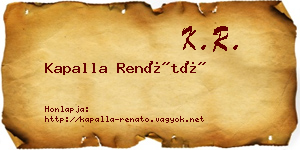 Kapalla Renátó névjegykártya